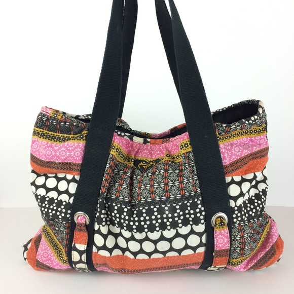 Roxy Handbags - Roxy Multicolor Geometric Canvas Shoulder Tote